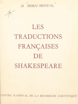 cover image of Les traductions françaises de Shakespeare